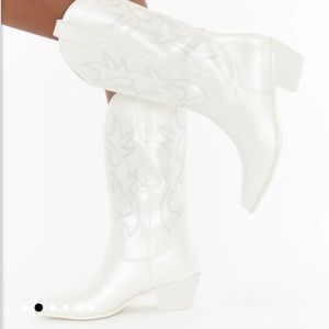 Billini Unaro Cowboy Boots White Pearl size 7